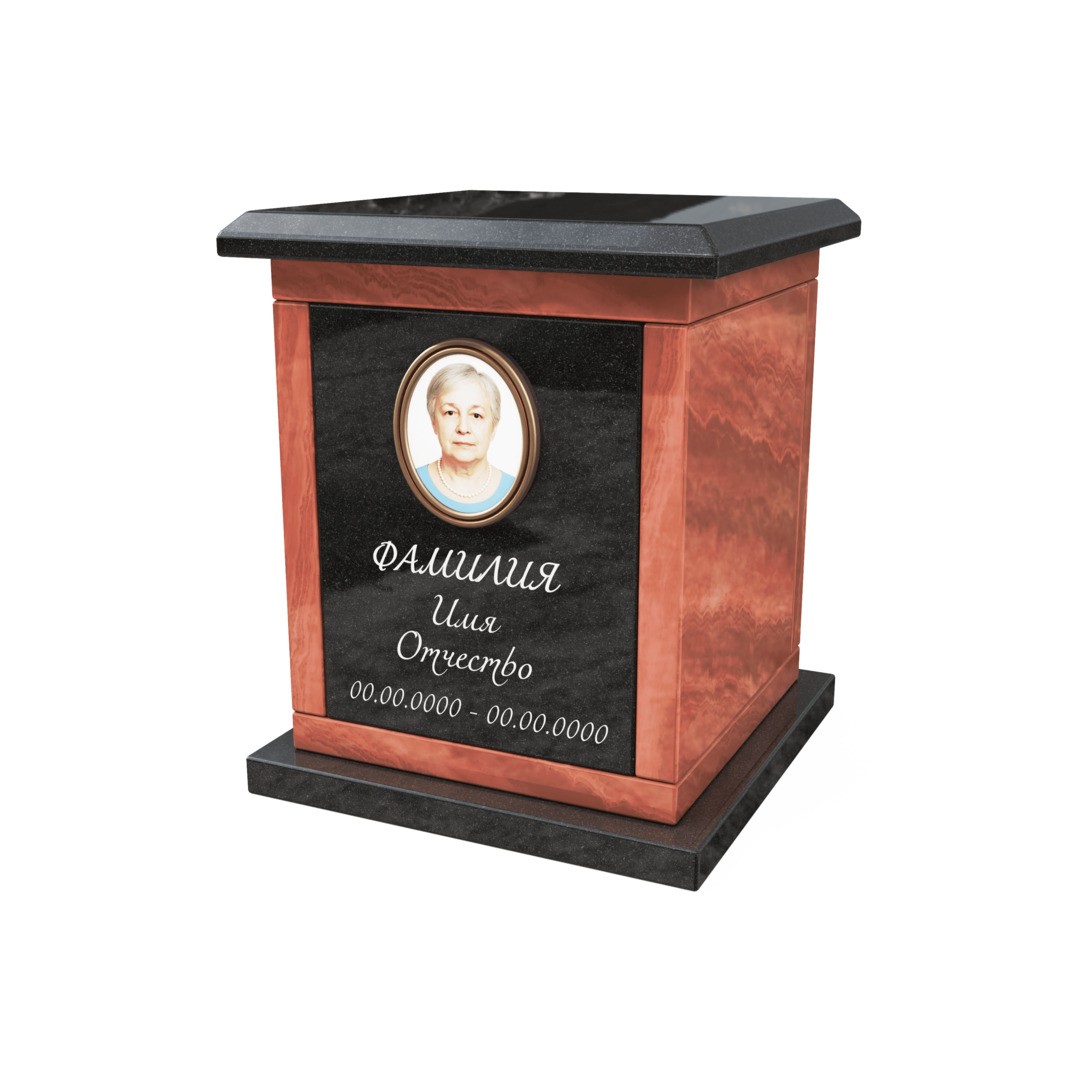 Гранитный колумбарий индивидуальный с оформлением CL-3
