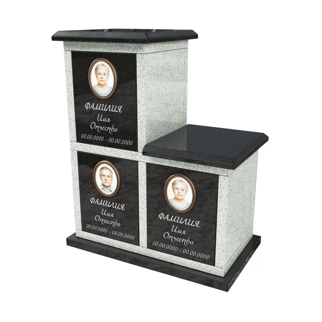 Гранитный колумбарий тройной каскадный CL-7