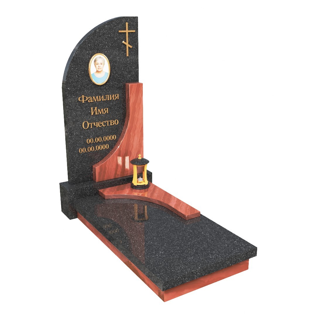 Памятник из малинового кварцита RQ-1