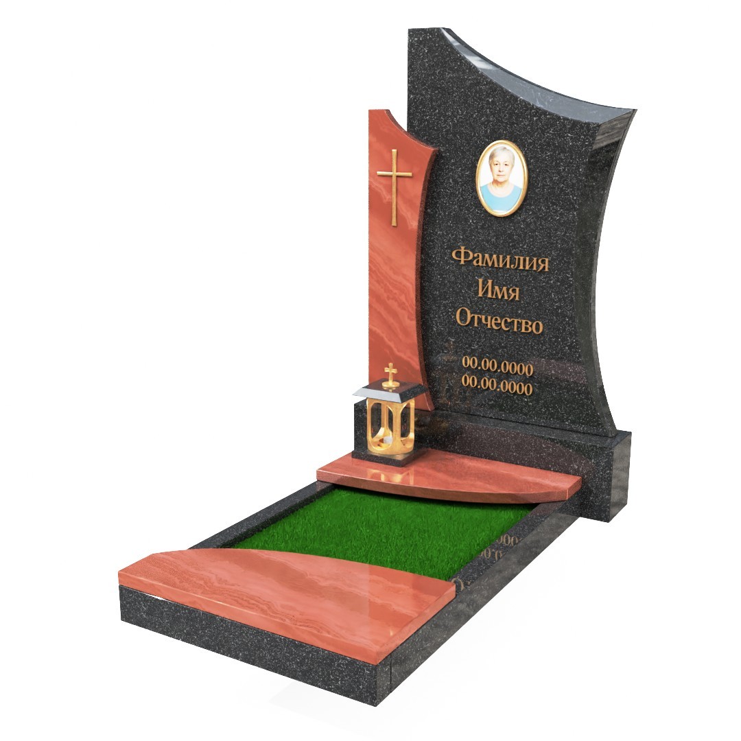 Памятник из малинового кварцита RQ-2