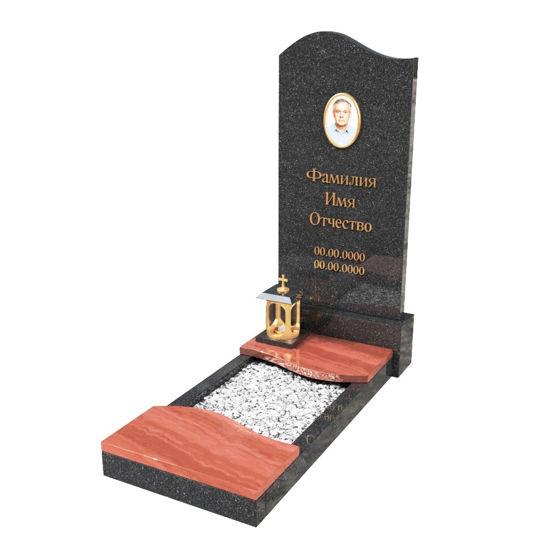 Памятник из малинового кварцита RQ-3
