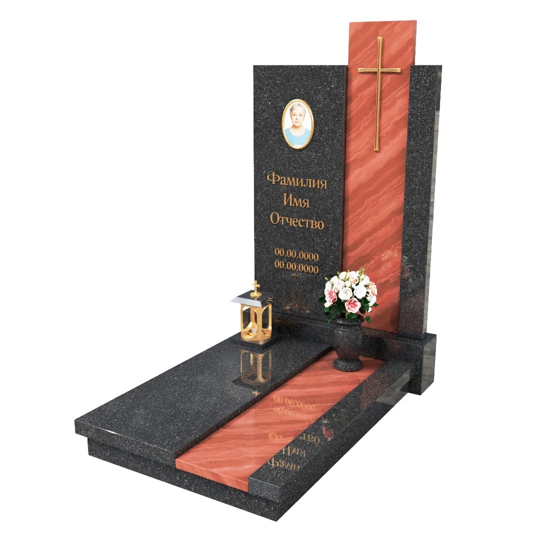 Памятник из малинового кварцита RQ-4