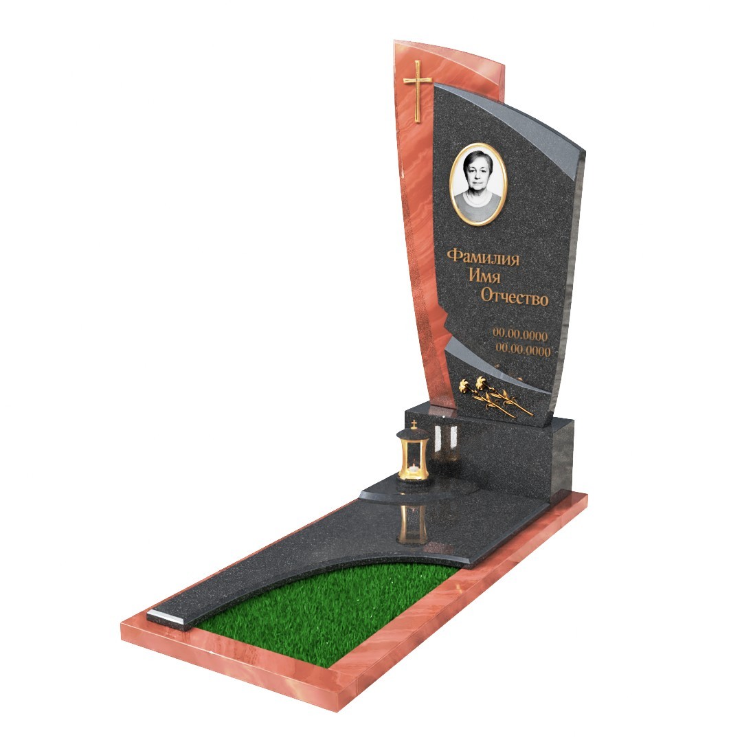 Памятник из малинового кварцита RQ-7
